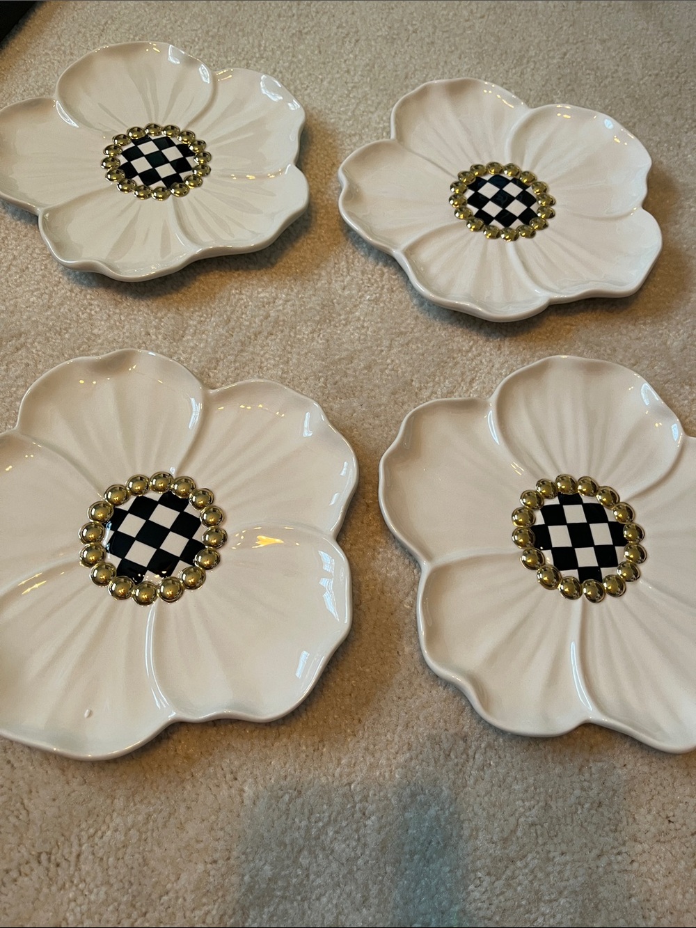 Mackenzie Childs - set of 4 dessert plates or decor. Hand wash. New. No tags.